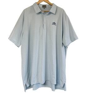 FENNEC Men’s Blue Striped Golf Polo Size 2XL Olde Florida Golf Club Logo